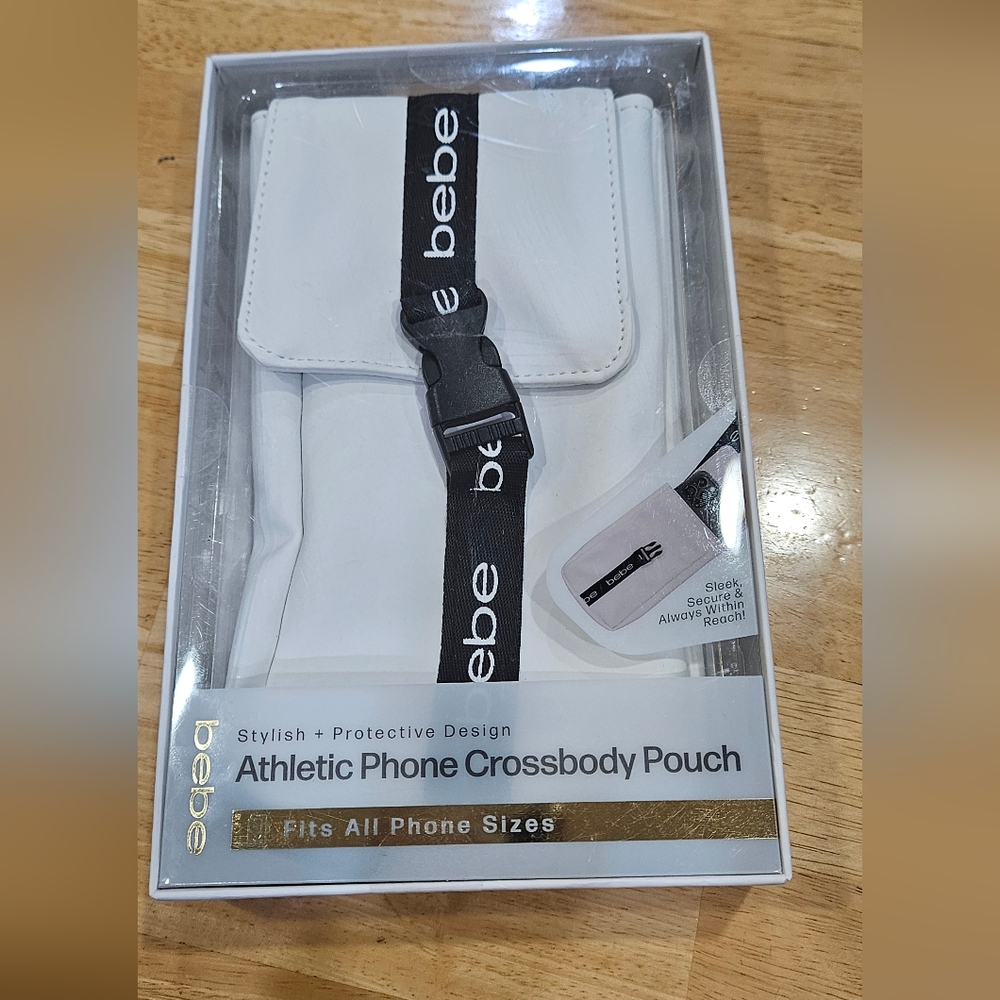 Bebe White Crossbody Phone Holster